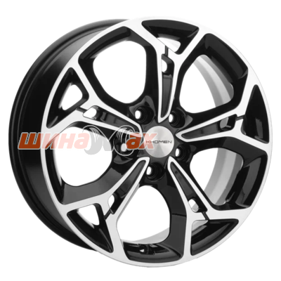 Диск Khomen Wheels KHW1702 (Jolion) 7x17/5x114,3 ET37 D66,5  Black-FP